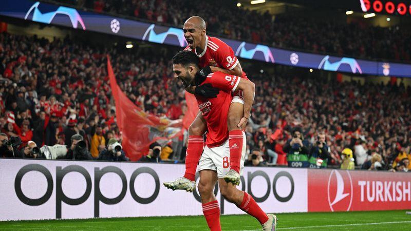 Benfica goleó a Brujas y pasó a cuartos de final por Champions League